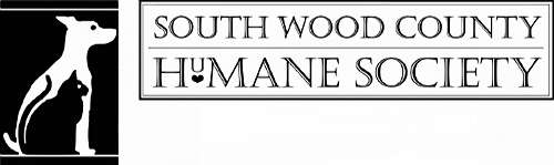 South Wood County Humane Society (Wisconsin Rapids, Wisconsin) logo dog and cat black white silhouette 