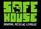Safe House Animal Rescue League (Mendota, Illinois) | logo of rectangle, cat silhouette, Safe House Animal Rescue League text