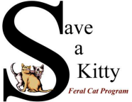 Save a Kitty Feral Cat Program (Parkersburg, West Virginia) | logo of large S, two cats, Save a Kitty Feral Cat Program