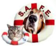 Saving Animals From Euthanasia (SAFE) (Tucson, Arizona) | logo of cat and dog in life preservers, S.A.F.E. 