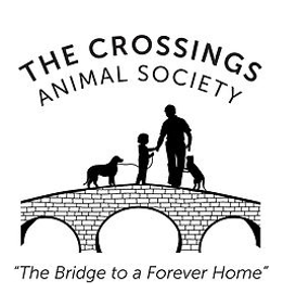 The Crossings Animal Society, (Washington Crossing, Pennsylvania), logo is a bridge with child, adult, dog, cat silhouettes    
