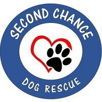 Second Chance Dog Rescue (Plaquemine, Louisiana) | logo of blue circle, red heart, black paw print, second chance dog rescue