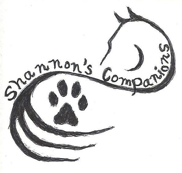 Shannon’s Companions (Cabool, Missouri) logo is a pencil drawing outline of a horse and a pawprint and the organization name
