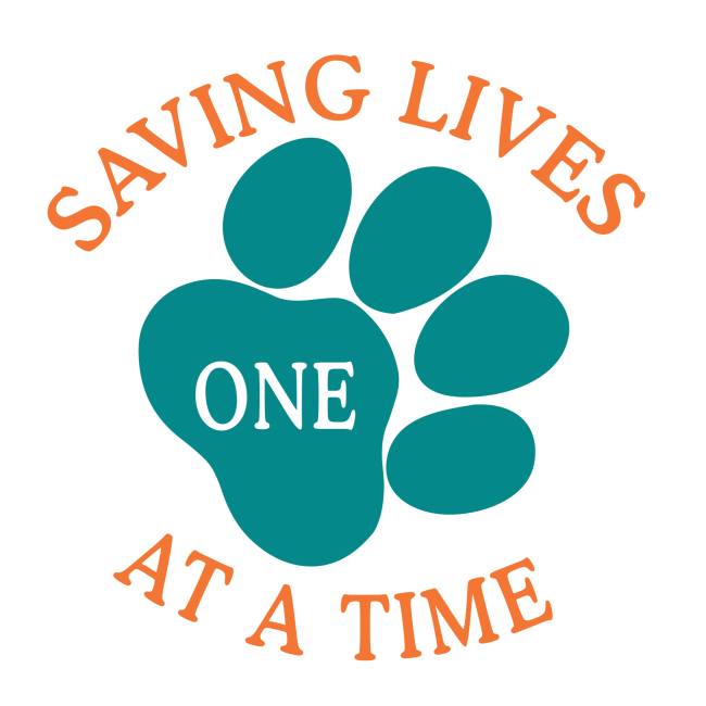 Animal Advocates of the Ozarks DBA Shepherd Of The Hills Humane Society (Branson, Missouri) logo large teal paw print orange lettering above and below
