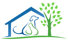 Silicon Valley Pet Project (San Jose, California) | logo of blue dog, green cat, house, green tree, community, compassion, life
