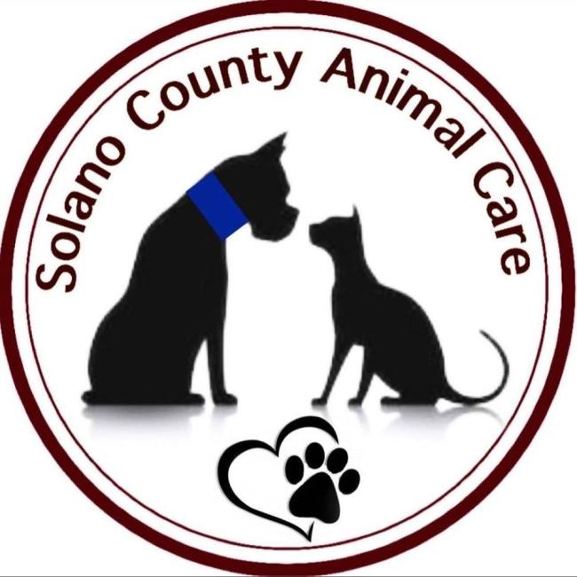 Solano County Sheriff's Office Animal Care Division, (Fairfield, California), logo dog facing cat paw in heart outline text