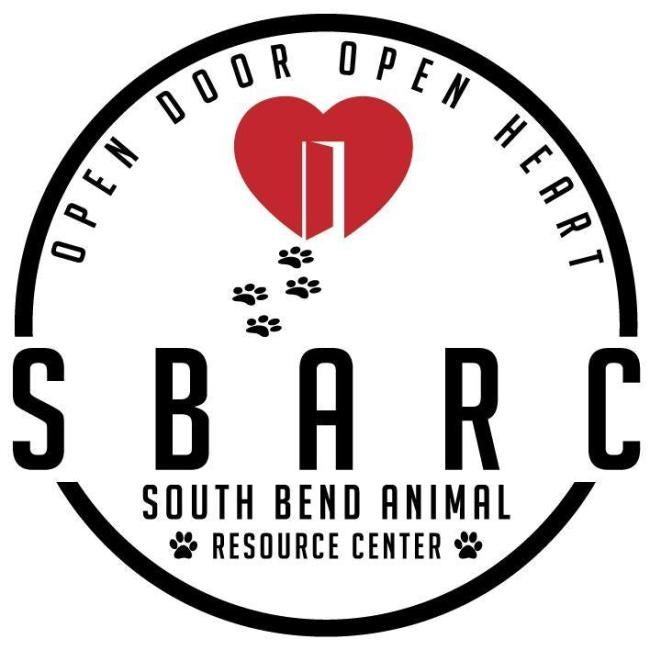 South Bend Animal Resource Center (South Bend, Indiana) logo heart with open door and pawprints