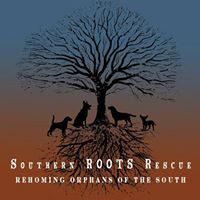 Southern ROOTS Rescue (Knoxville, Tennessee) | logo of square, tree, roots, four dogs, rehoming orphans of the south