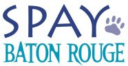 Spay Baton Rouge (Baton Rouge, Louisiana) logo is the organization name with a pawprint