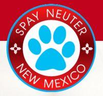 Spay Neuter Coalition of New Mexico (Los Lunas, New Mexico) | logo of blue paw print, red circle, spay neuter New Mexico  