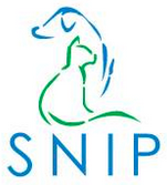 Spay Neuter Idaho Pets (SNIP) (Meridian, Idaho) | logo of blue dog, green cat, silhouettes, SNIP text