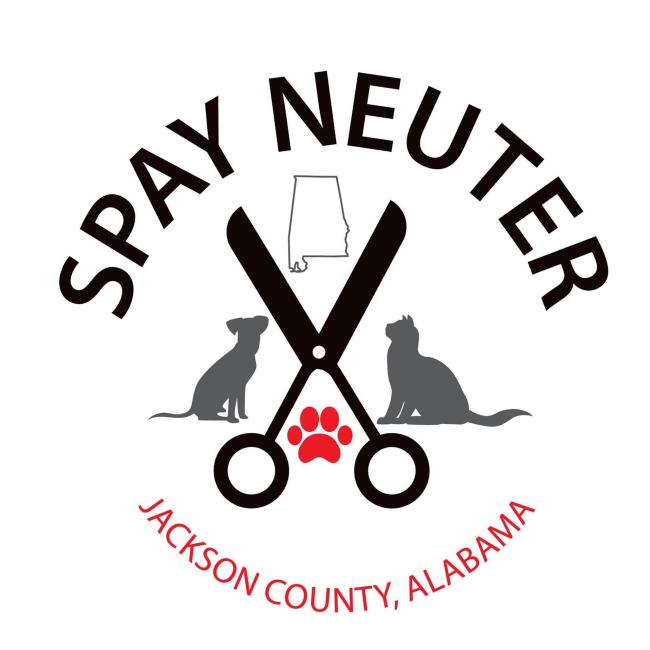 Spay Neuter Jackson County Alabama (Scottsboro, Alabama) logo scissors dog cat alabama outline