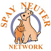 Spay Neuter Network (Kaufman, Texas) | logo of orange circles, white cross, blue paw print, spay neuter network text 