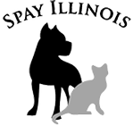 Spay Illinois (Lisle, Illinois) | logo of black dog silhouette, grey cat silhouette, text spay Illinois 