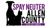 Spay Neuter Allen County (Adolphus, Kentucky) | logo of black dog and cat silhouette, text Spay Neuter Allen County