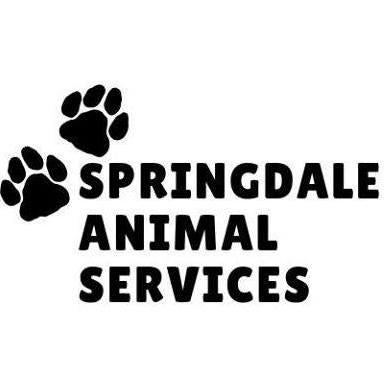 Springdale Animal Services, (Springdale, Arkansas), logo two black paws black text