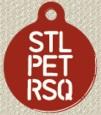 St. Louis Pet Rescue (Fenton, Missouri) logo is a red pet tag with “STL PET RSQ” on it