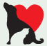Stevens-Swan Humane Society (Utica, New York) | logo of black dog, white cat, red heart, Stevens-Swan Humane Society