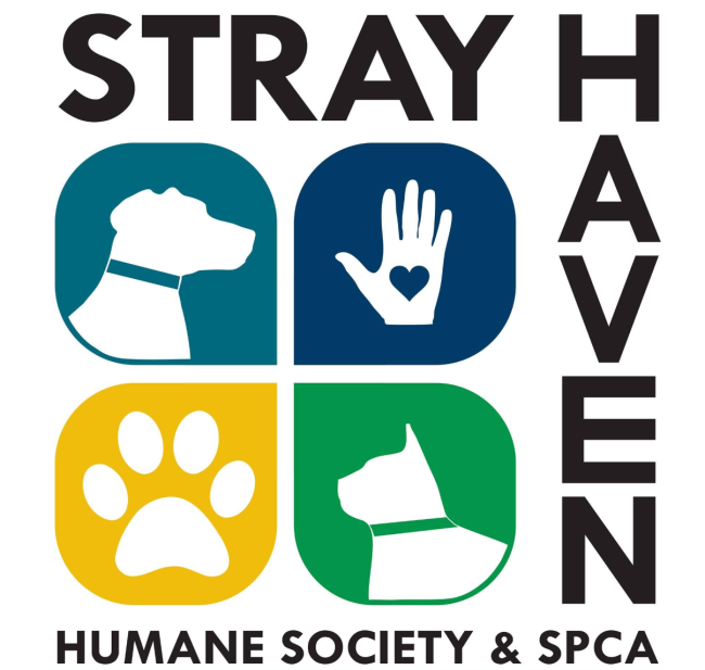 Stray Haven Humane Society and SPCA (Waverly, New York) for square with symbols surrounded by org name in black letters