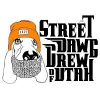 Street Dawg Crew of Utah (Taylorsville, Utah) | logo of white dog, orange hat, SDCU text, scarf, Street Dawg Crew of Utah