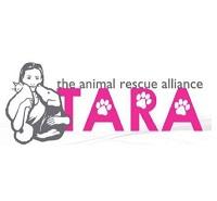 The Animal Rescue Alliance (Raytown, Missouri) | logo of woman hugging dog, cat, TARA, paw prints, The Animal Rescue Alliance