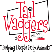 Tail Waggers 1990 (Livonia, Michigan) logo helping people help animals