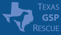 Texas German Shorthaired Pointer Rescue (Austin, Texas) logo is a pointer dog inside the state of Texas next to the org name
