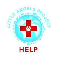 The Little Angels Project, (Agoura Hills, California) logo turquoise circle with red medical symbol on white background with blue and red text