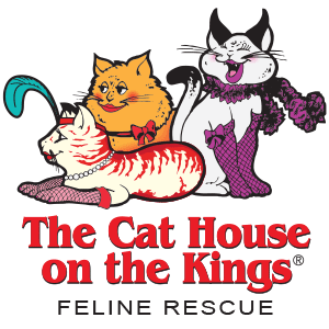 The Cat House on Kings (Parlier, California) logo is three dressed up cats above the organization name