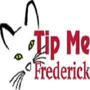Tip Me Frederick (Walkersville, Maryland) logo is a partial drawing of a cat face with green eyes next to the organization name