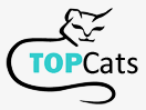 TOPCats on the Ridge (Paradise, California) | logo of black cat silhouette, text TOPCats on the Ridge