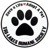 Tri-Lakes Humane Society (Saranac Lake, New York) | logo of paw print, heart, Tri-Lakes Humane Society, save a life, adopt a pet