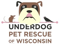 Underdog Pet Rescue of Wisconsin (Madison, Wisconsin) | logo of dog, tongue out, bird, mouse, Underdog Pet Rescue of Wisconsin