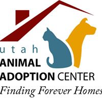 Utah Animal Adoption Center, (Salt Lake City, Utah), logo yellow dog and blue cat under red roof with blue and black text