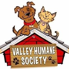 Valley Humane Society, (Casa Grande, Arizona), logo brown dog tan cat red dog house white text