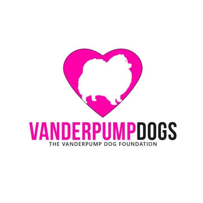 Vanderpump Dog Foundation, (Los Angeles, California) logo pink heart with white dog silhouette and pink and black text