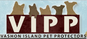 Vashon Island Pet Protectors (Vashon, Washington) | logo of brown dogs, cats, text VIPP, Vashon Island Pet Protectors