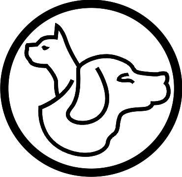 Wags n Whiskers, (Ephrata, Washington), logo black outline of dog and cat head in black circle