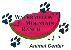 Watermelon Mountain Ranch (Rio Rancho, New Mexico) logo is a slice of watermelon with pawprints and the organization name on it
