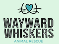 Wayward Whiskers Cat Rescue, (Greensburg, Pennsylvania) logo cat mouth with heart nose on mint colored background with black