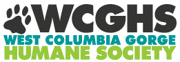 West Columbia Gorge Humane Society (Washougal, Washington) | logo of black paw print, text West Columbia Gorge Humane Society
