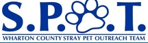 Wharton County Stray Pet Outreach Team (Wharton, Texas) | logo of blue paw print,SPOT, Wharton County Stray Pet Outreach Team