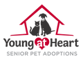 Young at Heart Pet Rescue (Woodstock, Illinois) | logo of black dog, black cat, red roof, red heart, senior pet adoptions