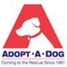 Adopt-A-Dog logo with dog and tagline "Coming to the Rescue Since 1981"