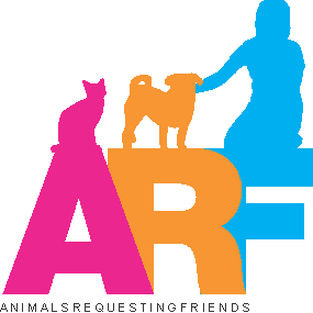 ARF - Animals Requesting Friends (Fairfield, Illinois) logo with person, dog, cat
