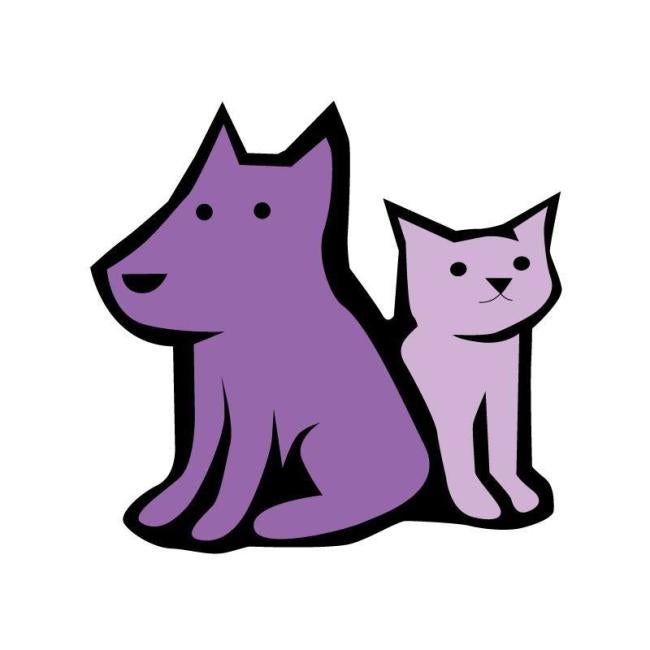 A.R.F.-Animal Rescue Foundation (Wheaton, Illinois) logo of purple dog and cat