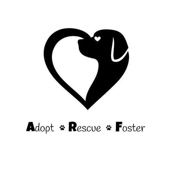 Adopt Rescue Foster (Belton, Missouri) logo black heart and dog silhouette 