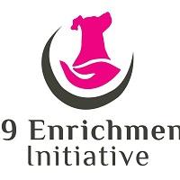 K9 Enrichment Initiative (Plainfield, Illinois) logo is a dog held in a hand in a half circle