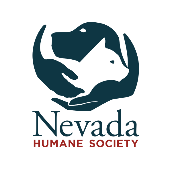 Nevada Humane Society (Reno, Nevada) logo with dog, cat, hands in circle