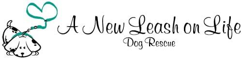 New Leash on Life Dog Rescue (La Crosse, Wisconsin) logo of white dog with black spots, green leash, heart 